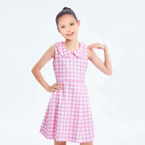 Vista 3 de Aifawile Girls Pink Cosplay Costume Dress Halloween Birthday Party Costumes With Accessories