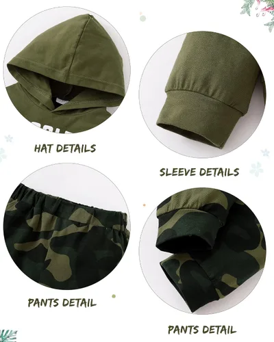Vista 5 de DISAUR Conjunto de ropa para niños pequeños (1-6T) sudadera para bebés de manga larga