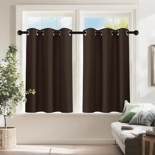Vista 40 de PONY DANCE Cortinas para Autocaravana de 24 pulgadas de Largo, Cortinas Cortas para Baño y Cocina, Mini Cortinas de Privacidad para Camper