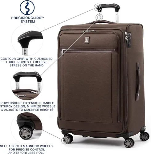 Vista 2 de Travelpro Platinum Elite-Softside - Maletas expansible con ruedas giratorias, Espresso intenso), 409186904