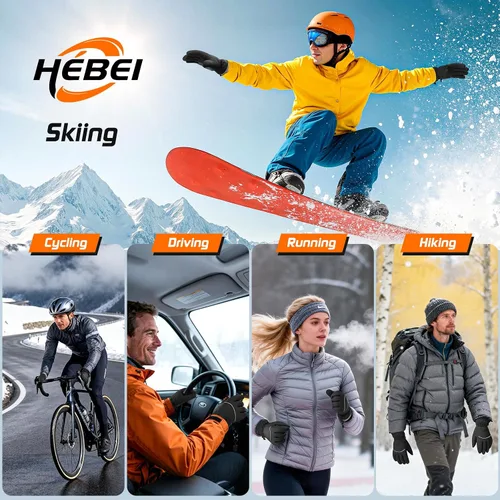 Vista 8 de Guantes de invierno impermeables, pantalla táctil térmica, clima frío, esquí, nieve, guantes cálidos a prueba de viento para ciclismo, correr