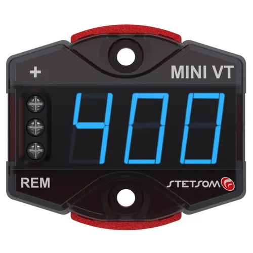 Vista 4 de Stetsom MiniVT-HV - Pantalla digital Mini voltímetro LED azul de alta precisión, hasta 455 V CC, panel de voltaje de batería de automóvil