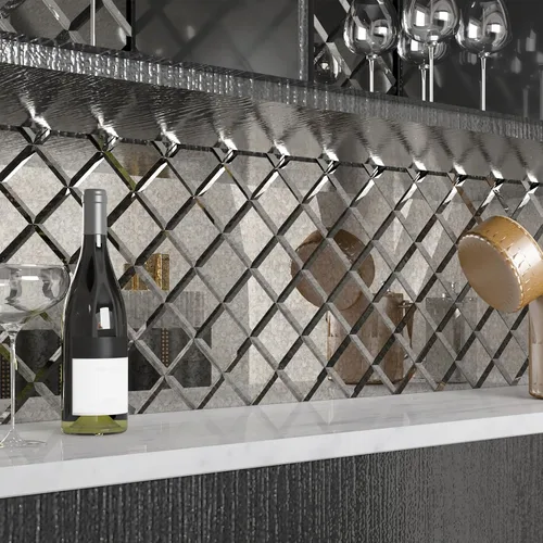 Vista 7 de Azulejo de Espejo de Vidrio Biselado Antiguo Despegar y Pegar de 3 x 3 Pulgadas para Salpicadero de Cocina y Pared de Baño (32 Piezas)