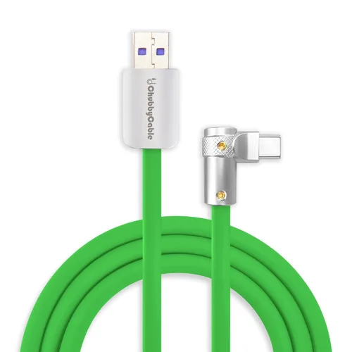 Vista 32 de chubbycable FlexElbow - Cable de carga rápida de 90 grados y 240 W, cable USB C en ángulo recto, cable de carga de silicona compatible con iPhone