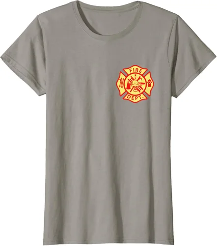 Vista 49 de Camiseta con logotipo de bomberos con símbolo de bombero, Negro