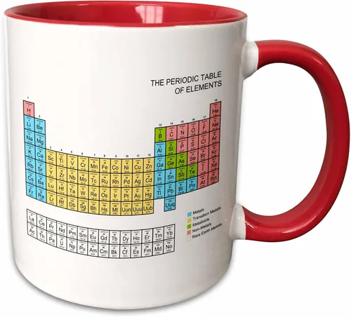 Vista 8 de 3dRose mug_76645_4 "Pastel Periodic Table - Regalo educativo escolar académico para aulas de ciencia, química, física" en dos tonos, color negro, 11