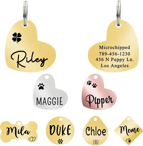 Vista 15 de Ultra Joys Etiqueta de identificación personalizada para perros y gatos