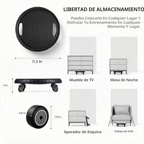 Vista 7 de Rueda de rodillo abdominal, tabla de rueda abdominal multifuncional para mujer con paspartú, rotación de 360°, para gimnasio en casa, quema de grasa
