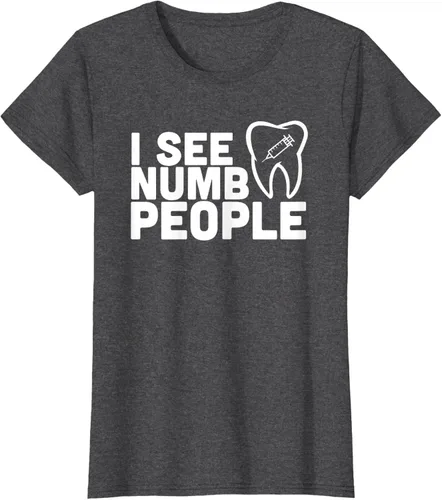 Vista 4 de I see Numb People - Camiseta de regalo para dentista dental, Negro, S