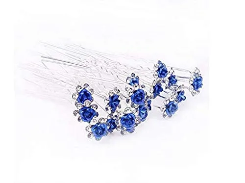 Vista 3 de WOIWO 20 horquillas de cristal para el cabello, diseño afilado en U, de metal, para mujeres y niñas, accesorios de joyería para el cabello