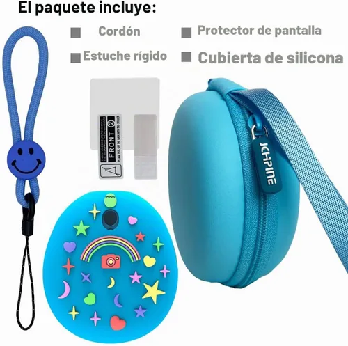 Vista 2 de JCHPINE Estuche de transporte duro y funda de silicona compatible con la máquina de juego de mascotas virtuales interactivas Tamagotchi Pix Azul