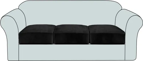 Vista 31 de Funda de cojín elástica de terciopelo, funda de felpa para asiento de sofá, protector de muebles antideslizante para silla/sofá biplaza/sofá
