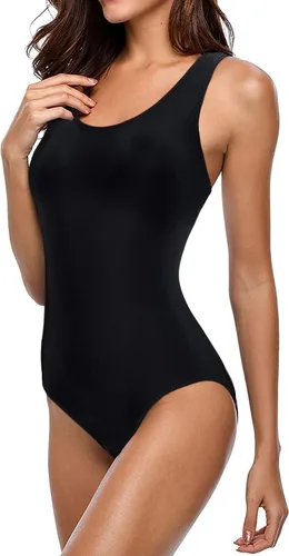 Vista 3 de Traje de baño atlético de una pieza para mujer, traje de baño con espalda cruzada
