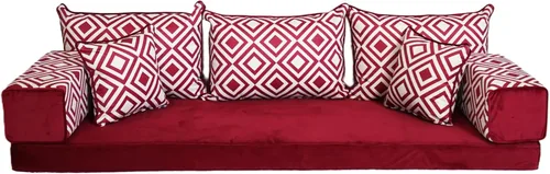Vista 27 de arabicsofa Sofá de piso turco hecho a mano con almohadas de respaldo, cojines de piso árabes Diwan para sala de estar Negro