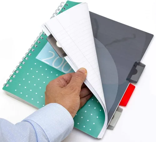 Vista 5 de Pukka Pad - Cuaderno de 5 materias, para escuela, trabajo, oficina, 3 unidades, 100 hojas premium de 2.82 oz/m² (80 gr/m²)
