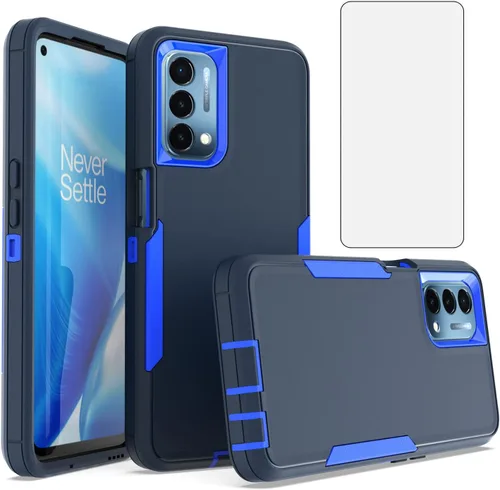 Vista 8 de Asuwish Funda protectora para OnePlus Nord N200 5G con protector de pantalla y accesorios de celda híbridos delgados de doble capa, accesorios Negro