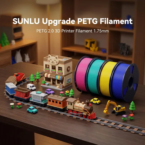 Vista 2 de SUNLU Filamento PETG 2.0, filamento de impresora 3D, color blanco hueso 2.2 lbs Bone White