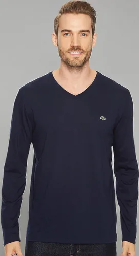 Vista 7 de Lacoste Camiseta manga larga con cuello en V para hombre