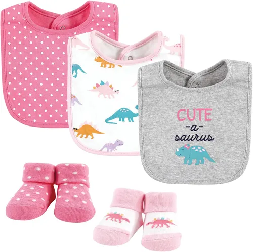 Vista 122 de Hudson Baby Conjunto de babero y calcetines unisex de algodón para bebé