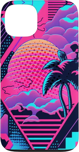 Vista 7 de iPhone 16 Retro Vaporwave Vibes - Funda para amantes de la nostalgia de la música de los años 90