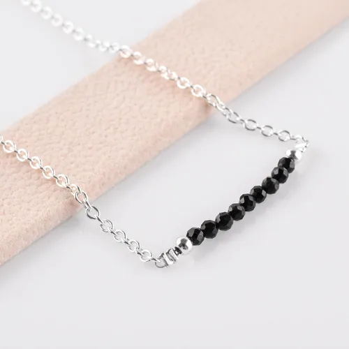 Vista 31 de YANARA Pulsera de tobillo para mujer, piedra de nacimiento natural, cuentas de piedras preciosas, tobillera delicada hecha a mano de 9 pulgadas +