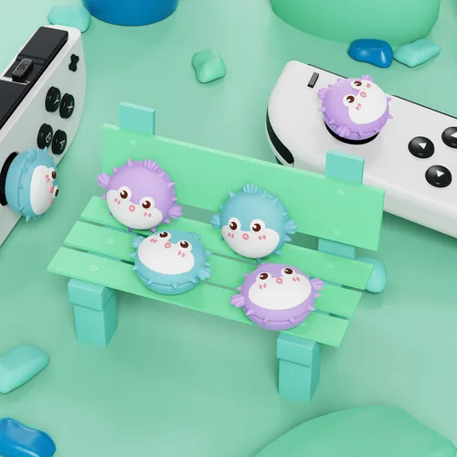 Vista 5 de PlayVital Thumbs Cushion Caps Thumb Grip Caps for Nintendo Switch, Joystick Cover for Nintendo Switch Lite, Thumbstick Grips for OLED Joycon Pez