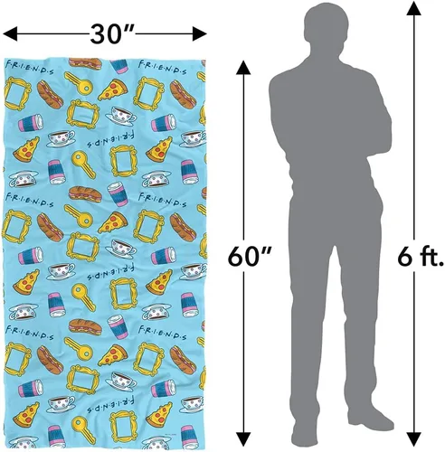Vista 6 de LOGOVISION Toalla de playa con licencia oficial de Friends Food Pattern de 30 x 60 pulgadas