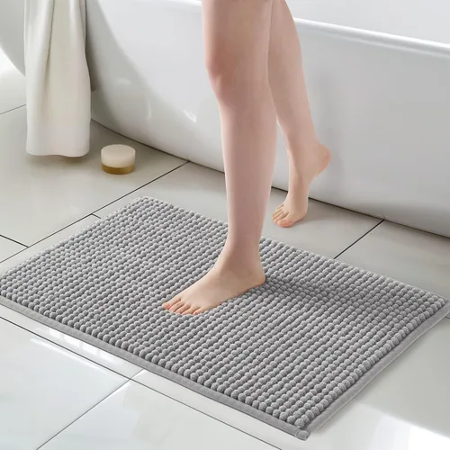 Vista 35 de FRESHMINT Alfombra de baño de felpilla gruesa y grumosa, 17"x24", alfombrilla de baño antideslizante, accesorio decorativo suave, linda alfombrilla