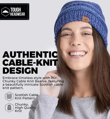 Vista 26 de Gorro de punto para mujer, cálido y suave, elástico, para clima frío de Tough Headwear