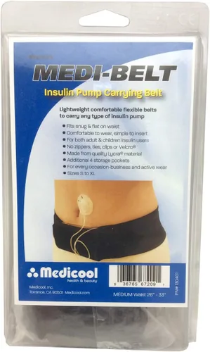 Vista 2 de Medicool Medi-Belt Carrier Cinturones flexibles ligeros y cómodos para bomba de insulina MEDBELTBK2