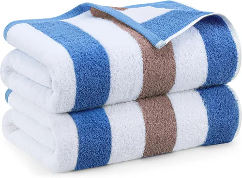 Vista 9 de Utopia Towels Paquete de 2 toallas de playa de gran tamaño, 35 x 70 pulgadas, 100% algodón hilado en anillo, altamente absorbentes, súper suaves