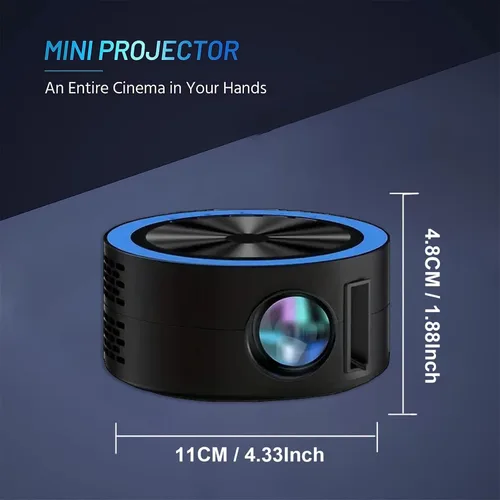 Vista 2 de Mini proyector, proyector portátil de vídeo de la película del proyector 1080P HD