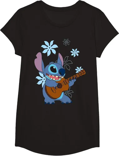 Vista 36 de Camiseta de danza floral Lilo & Stitch con ukelele para niñas Gris asfalto