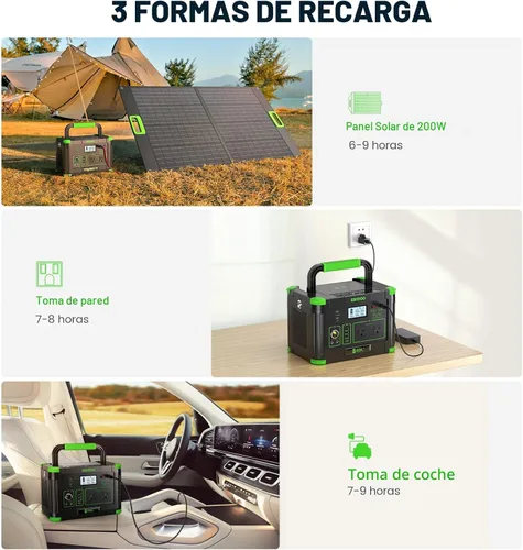 Vista 7 de EBL Estación de energía portátil de 1000 W, generador solar de 999 Wh, batería de reserva de carga rápida con carga inalámbrica de 10 W y múltiples