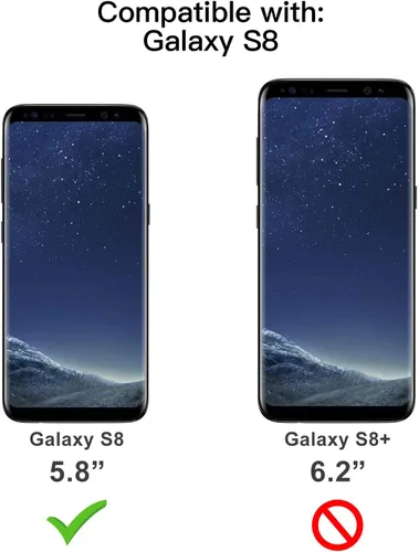 Vista 2 de JETech Funda a prueba de golpes para Samsung Galaxy S8, cubierta protectora de doble capa con absorción de golpes (negro)