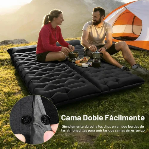 Vista 5 de KASBAH - Colchoneta de dormir inflable de 6 pulgadas de grosor con bomba de pie y almohada integradas, equipo de campamento ultraligero
