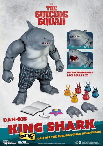 Vista 2 de Beast Kingdom The Suicide Squad: King Shark DAH-035 Figura de acción dinámica de 8 cciones, multicolor