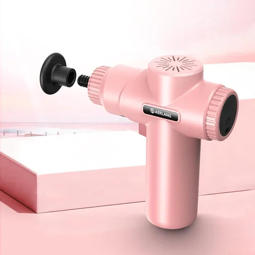Vista 5 de AERLANG Pistola de masaje mini - rosa, pistola de masaje de tejido profundo muscular, masajeador de percusión portátil, masajeador silencioso