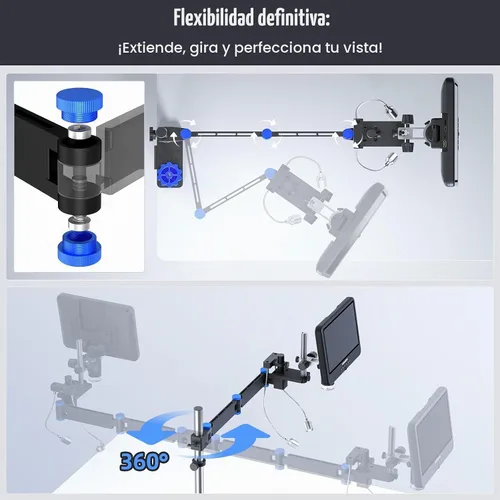 Vista 3 de Andonstar AD208S-FA 4K HDMI Microscopio digital para soldar pantalla de 10,1