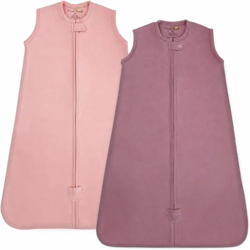 Vista 45 de Manta de algodón orgánico para bebé, saco de dormir 0.5 TOG 0-6 meses, paquete de 2 unidades Rosette