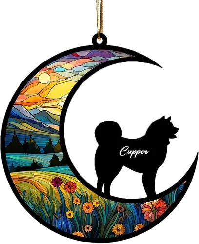 Vista 8 de Adorno conmemorativo personalizado para atrapasoles para perros, nombre personalizado y razas de perros, regalo para amantes de los perros, adorno