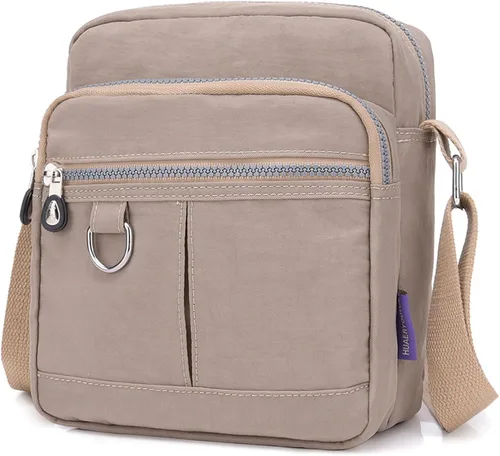 Vista 19 de KARRESLY Bolso de hombro de nylon impermeable con cierre, bolso bandolera, bolso de mano, casual, para mujer