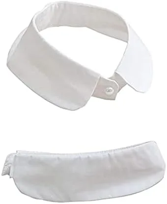 Vista 3 de EleCharm Simplicity - Blusa decorativa desmontable con cuello de muñeca, cuello de punta, solapa falsa para mujer, Algodón, Diamante falso