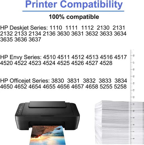 Vista 2 de SuperInk Paquete de 2 cartuchos de tinta de alto rendimiento compatibles con HP 63XL 63 XL 63 XL 63 negro, nuevo uso de CHIP con impresora DeskJet