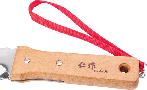 Vista 5 de Nisaku NJP651 Cuchillo Hori para Desbrozar y Excavar - Edición Endurecido HRC58, Auténtico Tomita (Est. 1960) Acero Inoxidable Japonés, Cuchilla