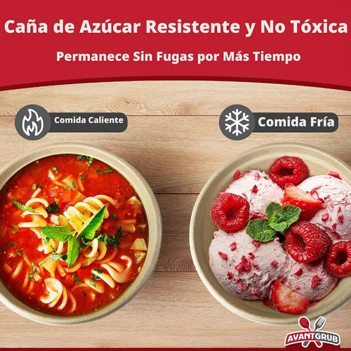 Vista 2 de Cuencos apilables de 11.5 onzas, a prueba de fugas, compostables, paquete de 25 unidades, resistentes y a base de plantas, aptos para microondas