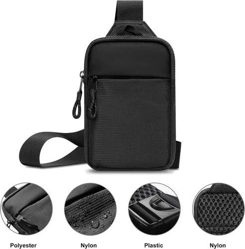 Vista 3 de XAMHUS Mini bolso bandolera para hombre Bolsa cruzada para el pecho, Riñonera casual para teléfono, resistente al agua para mujeres, corredores