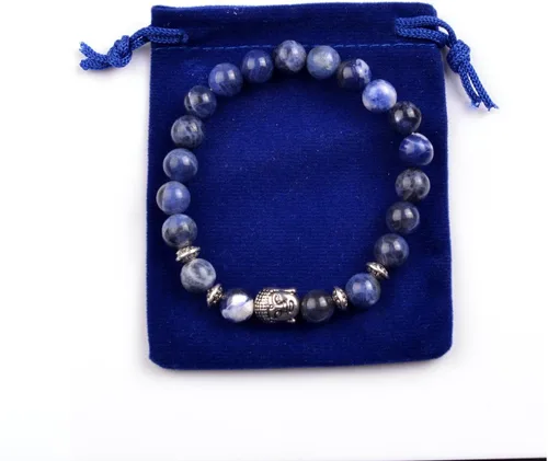 Vista 2 de Joya brazalete con gemas redondas de 8 mm, brazalete para los chacras, regalo de cumpleaños