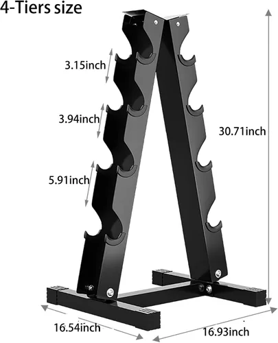 Vista 2 de Dumbbell Rack Stand Only, Weight Rack for Dumbbells Compact A-Frame Home Gym Space Saver, 480/800 LBS Weight Capacity
