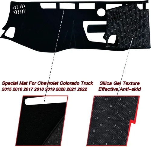 Vista 2 de Funda para salpicadero, almohadilla de protección interior compatible con Chevrolet Colorado Truck 2015-2022, protector de rayos UV deslumbrantes